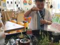 Using  pipettes, pestle and mortar